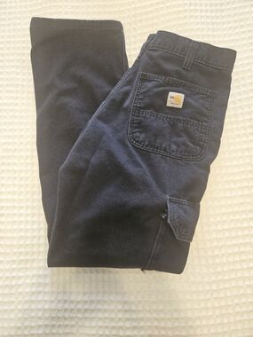 Carhartt Men's Navy Flame Resistant Cotton Nylon Cargo Work Pants 32x32.